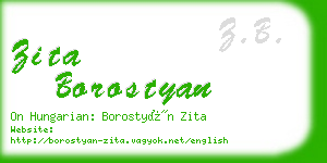 zita borostyan business card